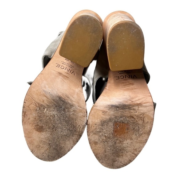 Vince Helena Wooden Block Heel Suede Sandal Size 10 - Picture 4 of 9